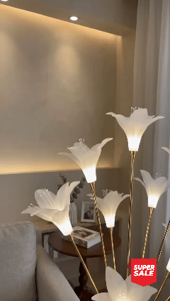 Luxury Gold Floor Lamp with 9 Tulip Blossoms