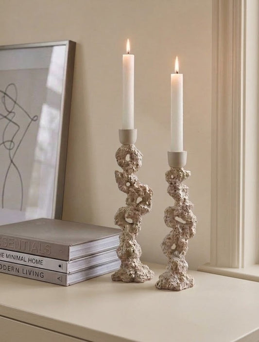 Textured Ceramic Candle Holder