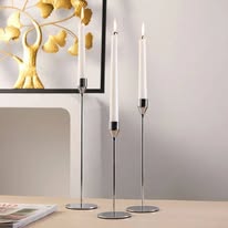 Modern Golden Candle Holder Set - 3 Pieces