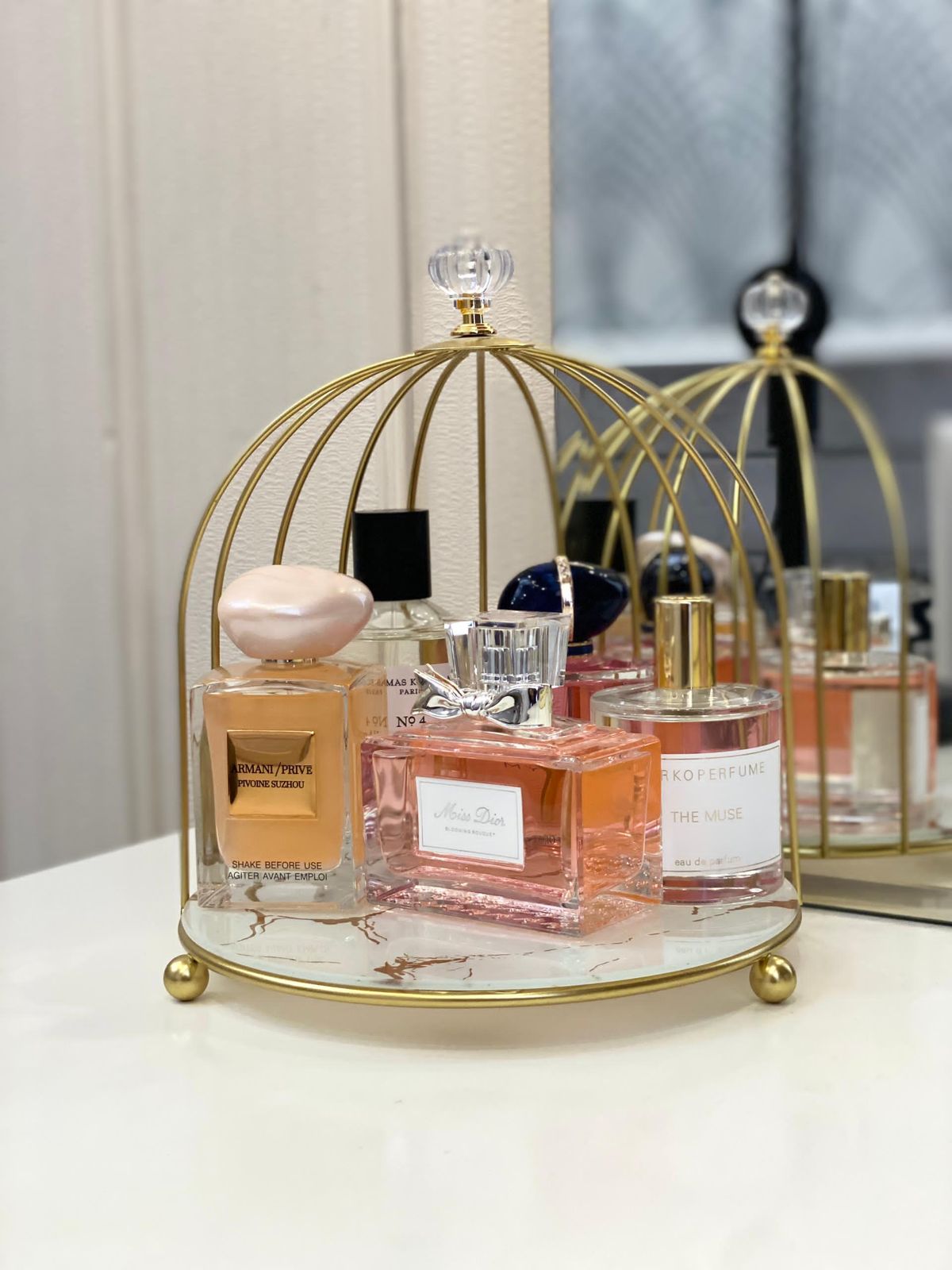 Classic Marble & Gold Cosmetic Organizer