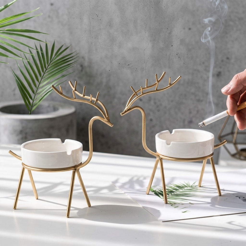 Modern Gold Deer Table Ashtray