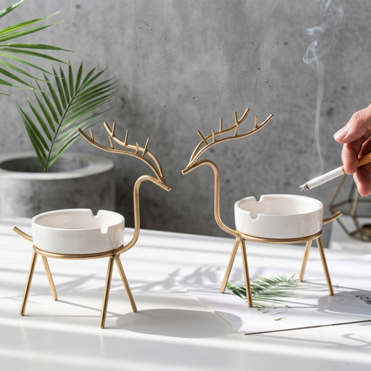 Modern Gold Deer Table Ashtray