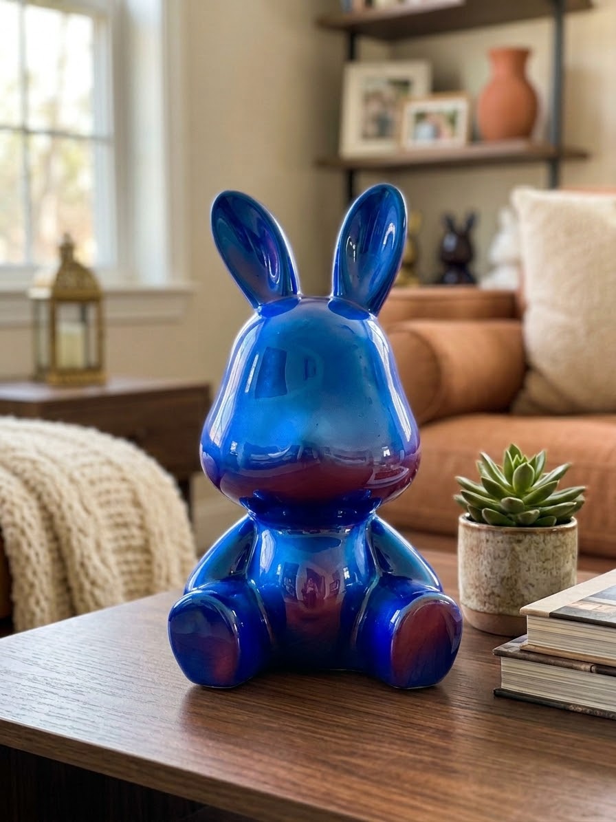 Glossy Ceramic Bunny Figurine