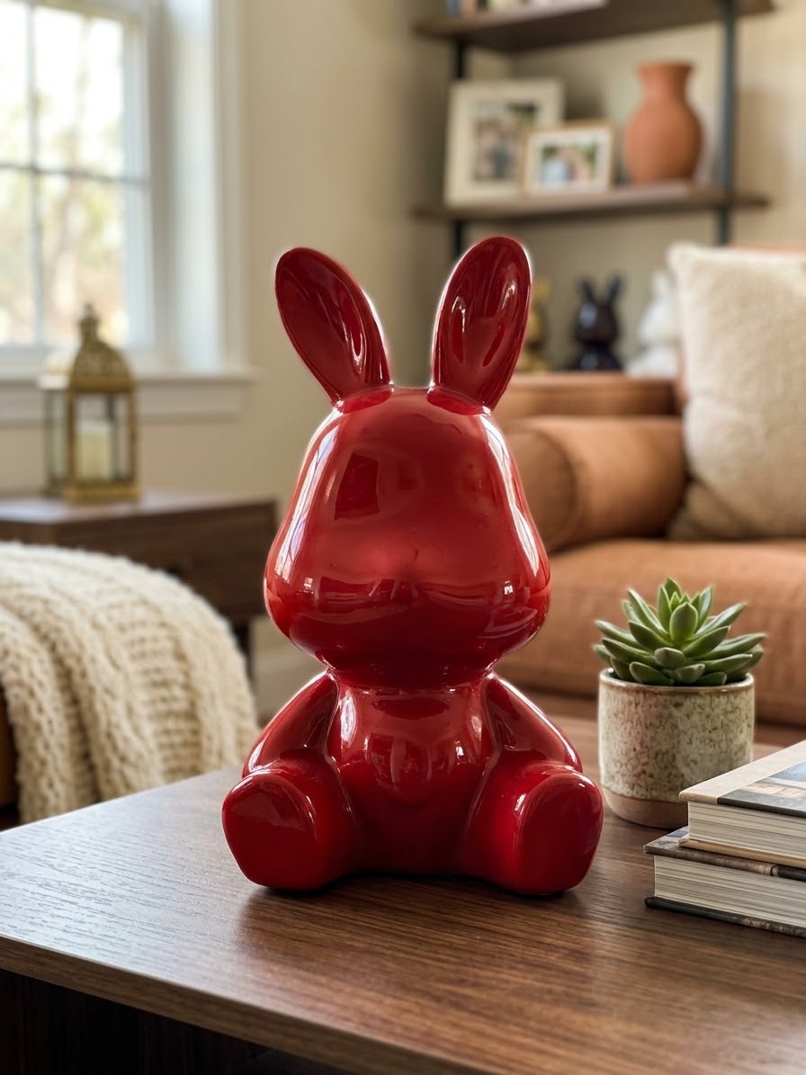 Glossy Ceramic Bunny Figurine