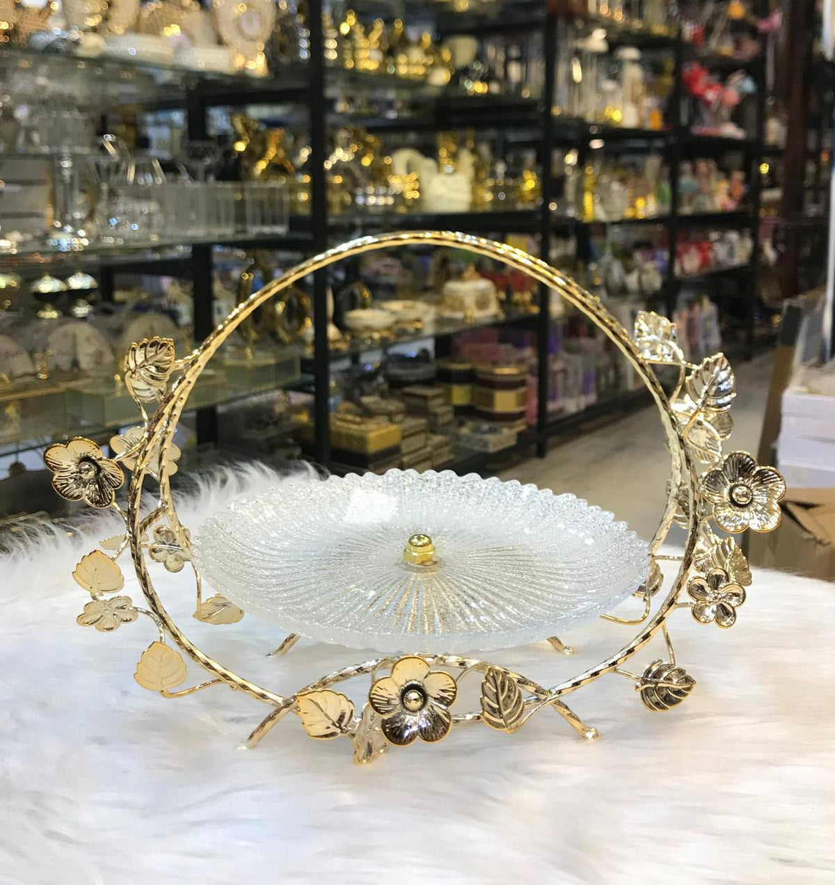 Modern Crystal Cake Stand & Fruit Server