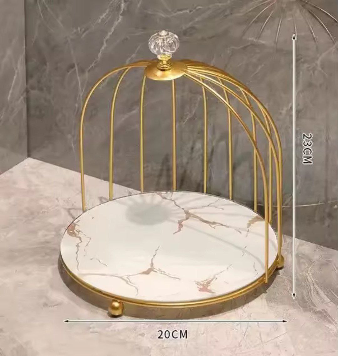 Classic Marble & Gold Cosmetic Organizer