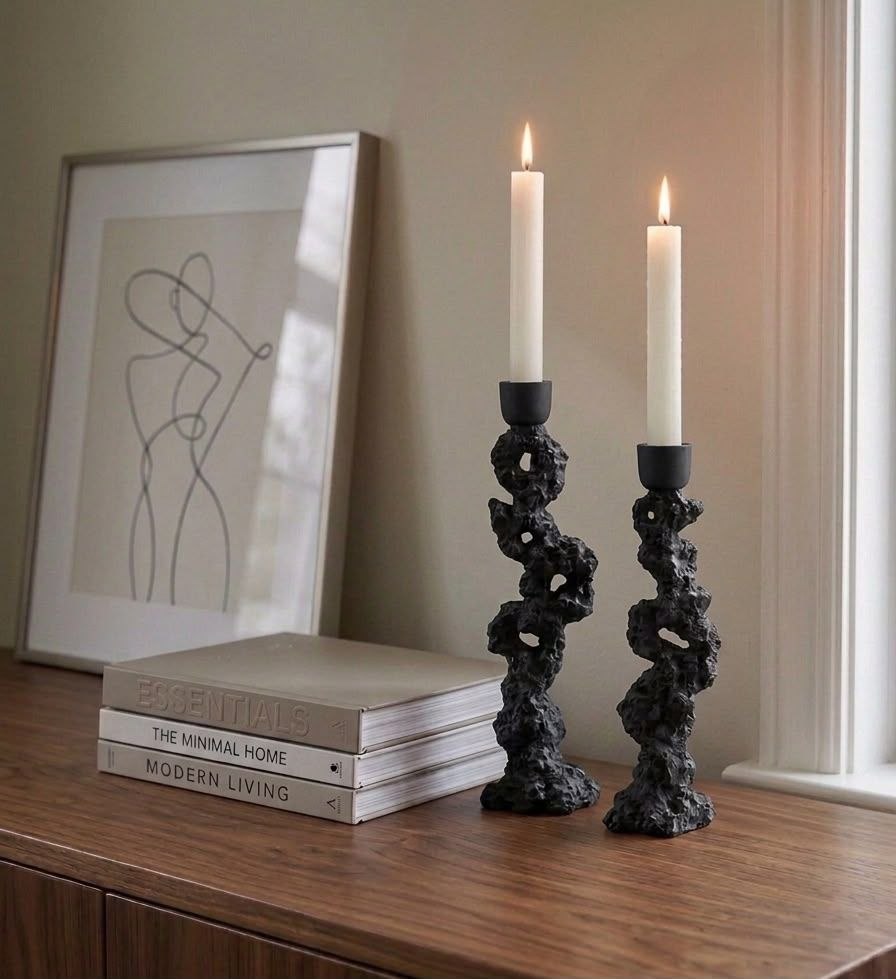 Textured Ceramic Candle Holder