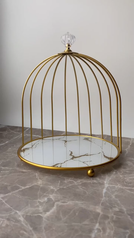 Classic Marble & Gold Cosmetic Organizer